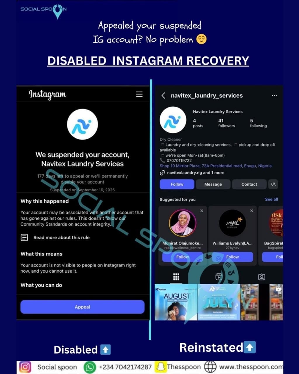 Disabled Instagram: @navitex_laundry_services