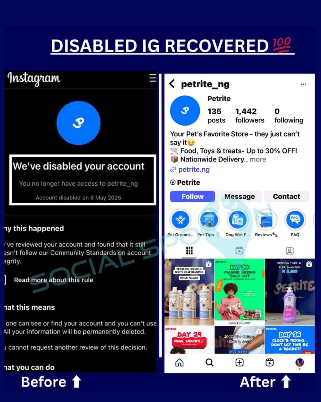 Disabled Instagram: @petrite_ng