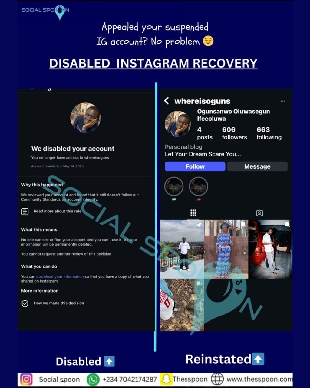 Disabled Instagram: @whereisoguns